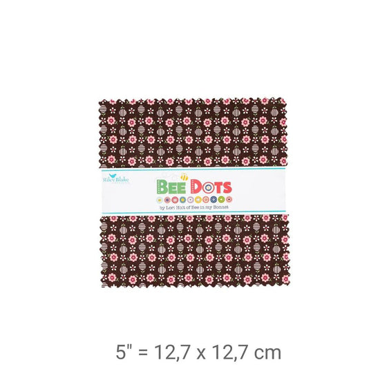 Charm Pack "Bee Dots", 5 inch Quadrate, Lori Holt, Riley Blake Designs, Precuts