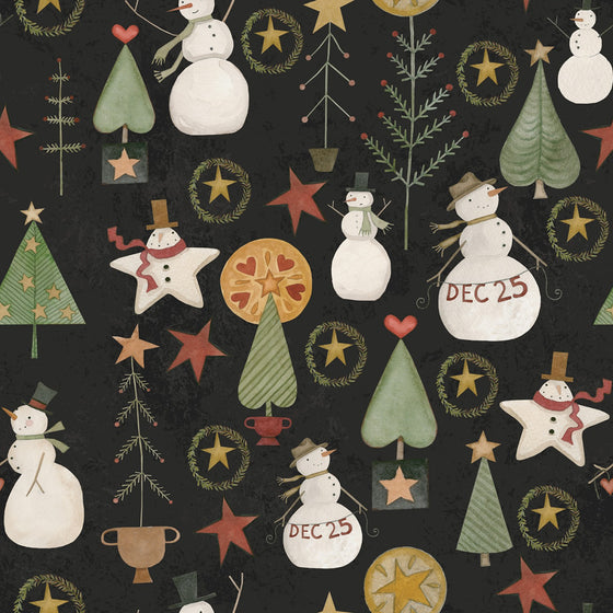 Patchworkstoff "Kringle", Charcoral, Teresa Kogutt, Riley Blake Designs, XMAS