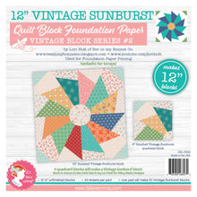  Vintage Sunburst 12", Foundation Paper, Lori Holt, It's Sew Emma