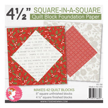  Square in a Square, Foundation Paper, 4,5" Square, It's Sew Emma