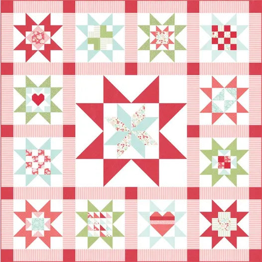 Quilt-Kit "Adore", Light Hearted, Camille Roskelly, Moda Fabrics, Precuts