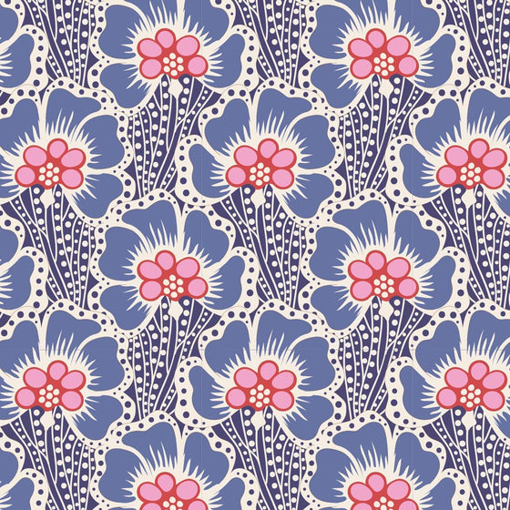 Patchworkstoff "Ocean Flower Blue",Cotton Beach, Tilda Fabrics