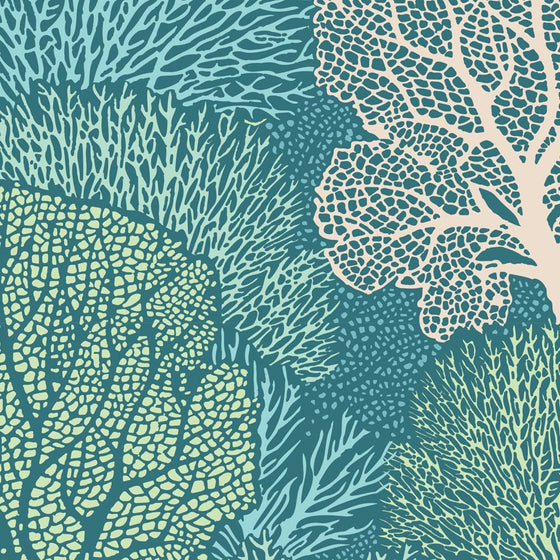 Patchworkstoff "Coral Reef Teal",Cotton Beach, Tilda Fabrics