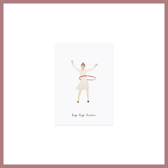 Postkarte "Hip Hip Hurra", Eulenschnitt